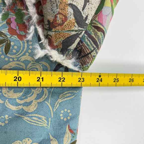 NWOT Johnny Was Sherpa Fur & Faux Suede Floral Coat Jacket Zipper Pockets Size L - Picture 11 of 13
